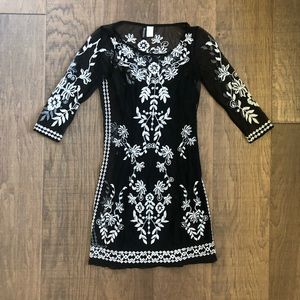 H&M Black Embroidered Dress